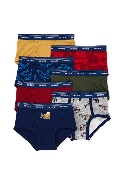 Desenli Erkek Çocuk 7'li Külot Set