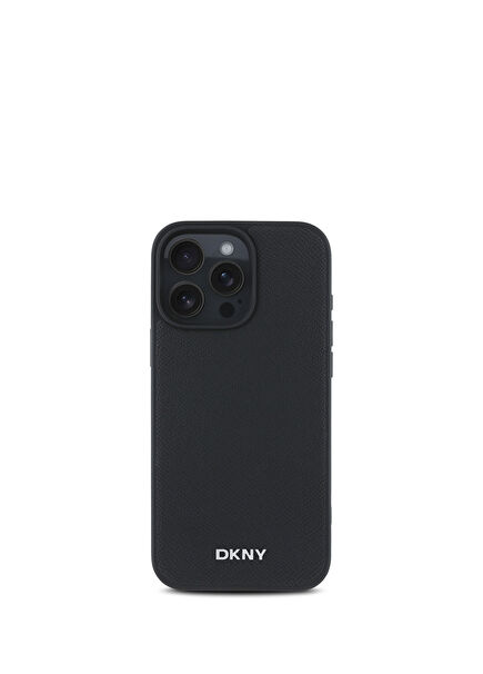 Grained Metal Logolu PU Deri iPhone 16 Pro Max Magsafe Uyumlu Telefon Kılıfı