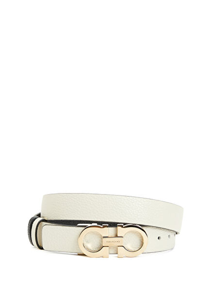 White Women's Leather Belt