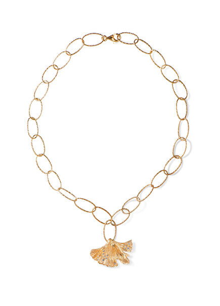 Allegory of Hope Ginkgo Gold-Plated Women's Necklace