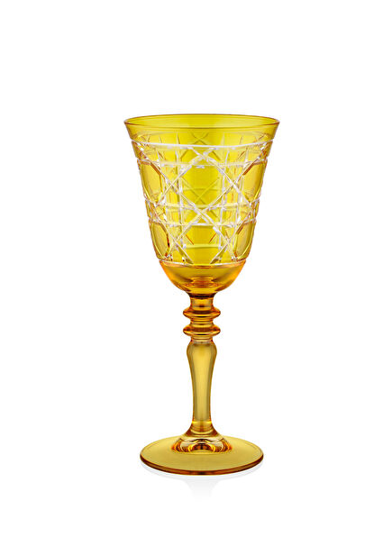 Gloria Yellow Glass Goblet