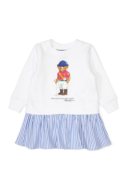 Polo Bear Beyaz Kız Çocuk Elbise