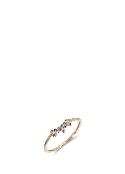 Eve 3 Baguette Diamond Stone 14K Gold Women's Ring