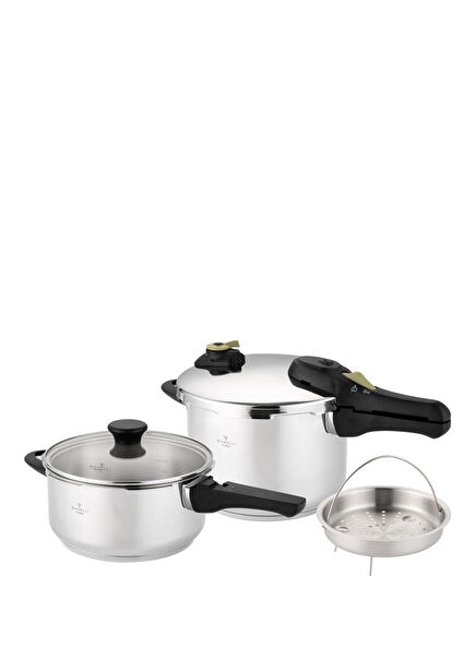 Retro Steel Pressure Cooker Set