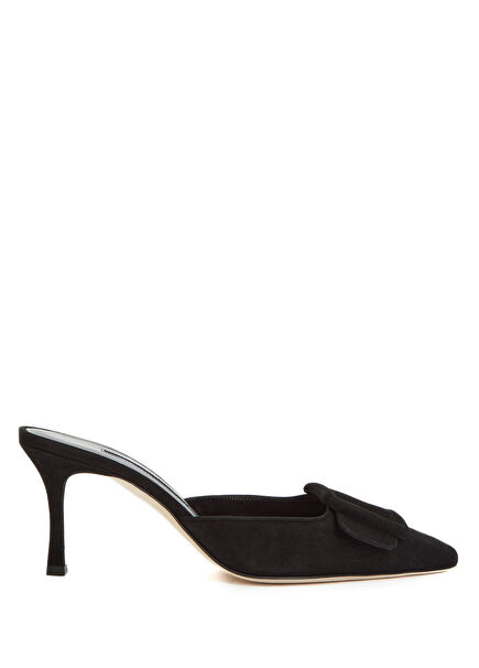 Maysale Black Women's Suede Slippers