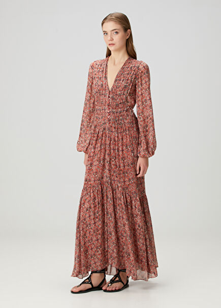 Briane Desenli Maksi Elbise