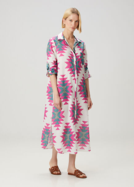 Karel Geometric Patterned Midi Beach Dress