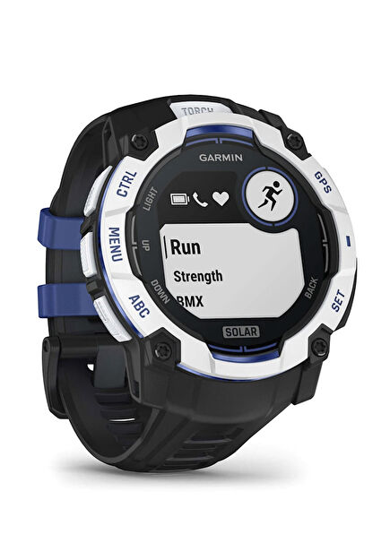 Instinct 3 50 mm Solar Siyah Beyaz Silikon Kayışlı Akıllı Saat