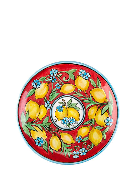 Amalfi Coast Collection Handmade Ceramic Red Dinner Plate 30 cm