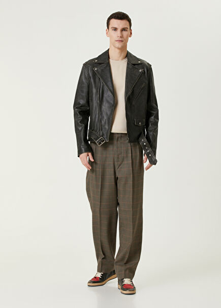 Black Pleated Wool Pants