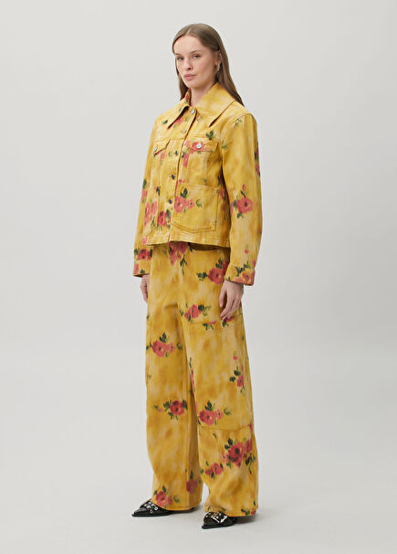 Yellow Floral Jeans