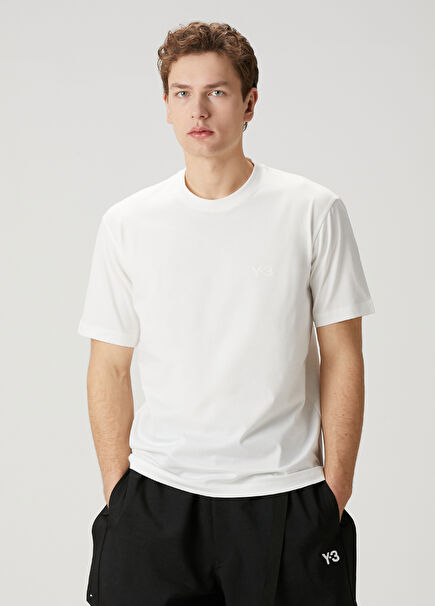 Regular Beyaz Logo Detaylı T-shirt