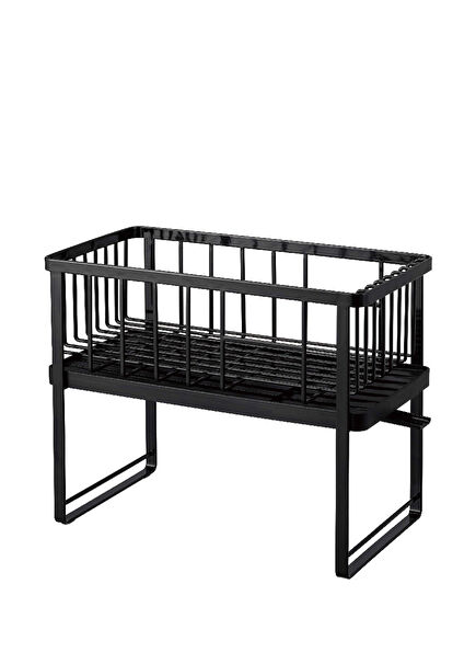 Siyah Çelik 2 Seviyeli Bulaşıklık Rafı  