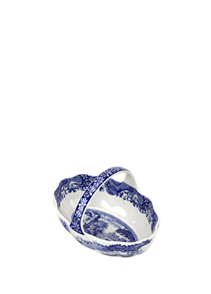 Blue Italian Mavi Beyaz Porselen Sepet