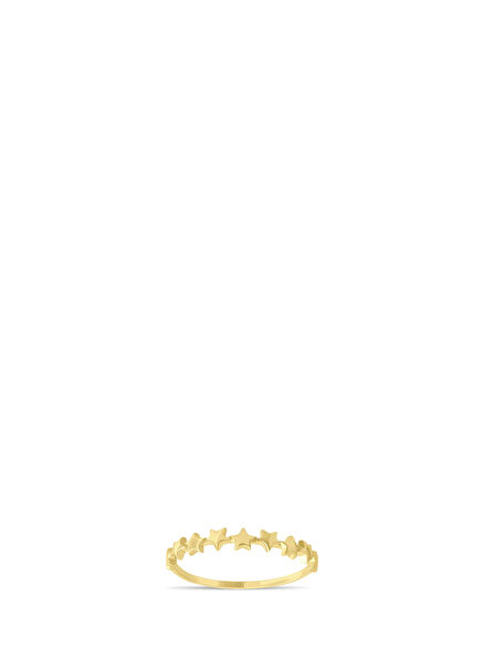 Lovely Half Star 14K Gold Women Ring