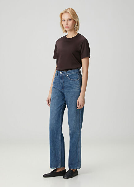 Shea Relaxed Straight Mavi Jean Pantolon