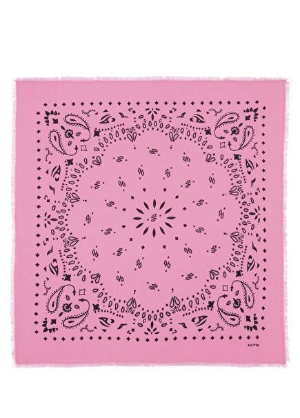 Hachiko Large Pembe Desenli Kadın Kaşmir Şal