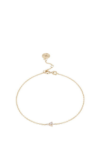 Tek Taşlı Pırlanta 14 Ayar Altın Kadın Bileklik