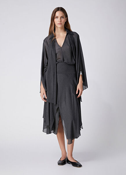 Anthracite Asymmetrical Flowing Skirt