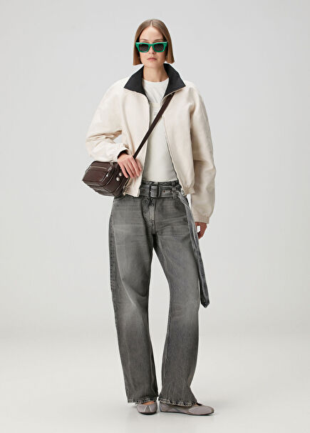 Relaxed Fit Siyah Jean Pantolon