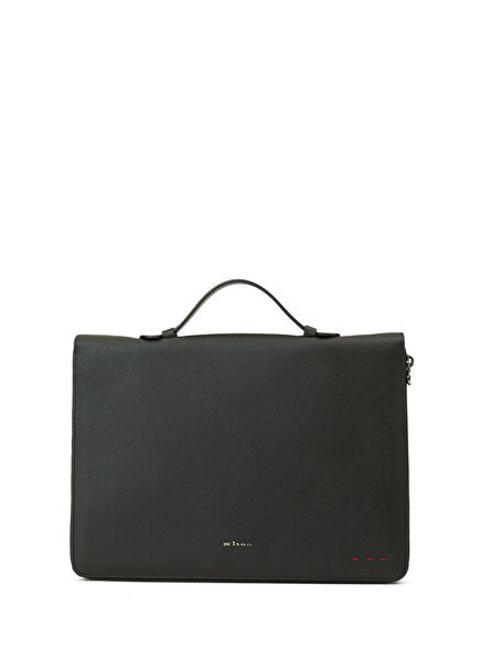 Black Men's Leather Briefcase