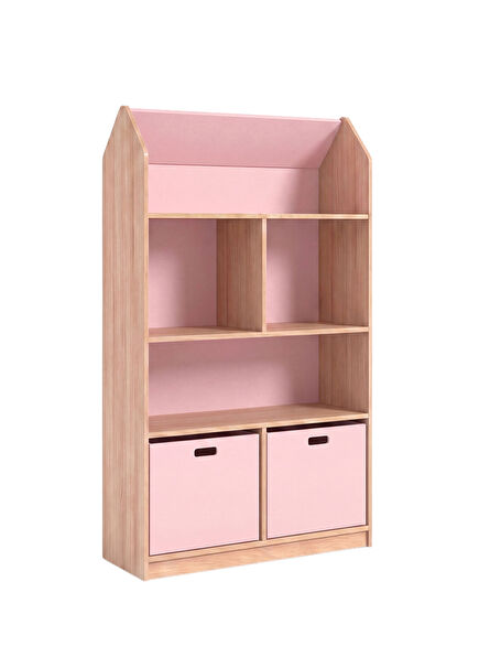 Toy House Pink Wooden Children's Bookshelf