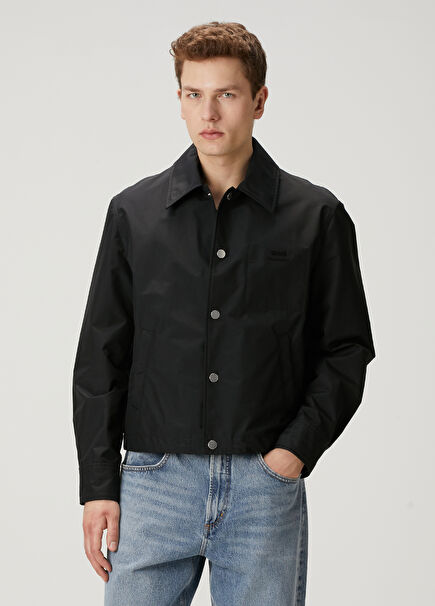 Black Logo Detailed Jacket