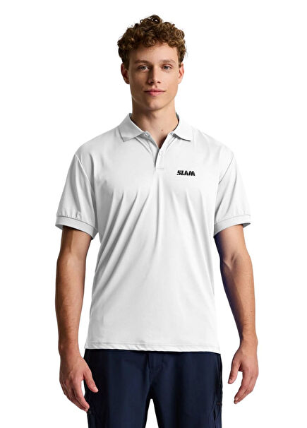 Tech Pique Polo Evo Beyaz Polo Yaka Kısa Kollu Erkek T-shirt