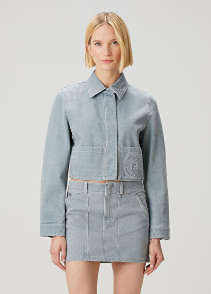 Blue Crop Denim Jacket