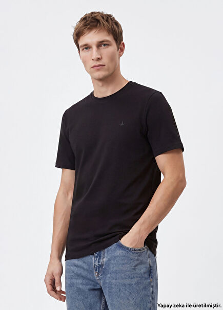 Black Single Jersey Basic T-Shirt