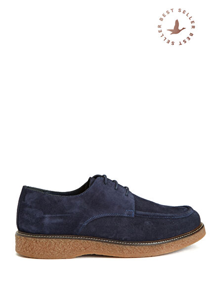Navy blue men's leather shoes