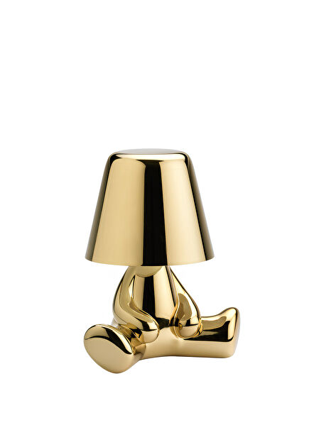 Golden Brothers Joe Metallic Gold Colored Table Lamp