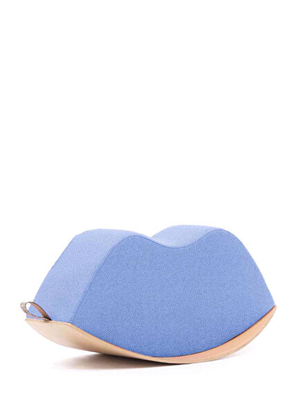 Lips Swinging Blue Pouf