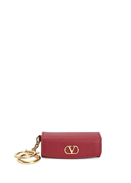 Vlogo Signature Off-White Leather Keychain