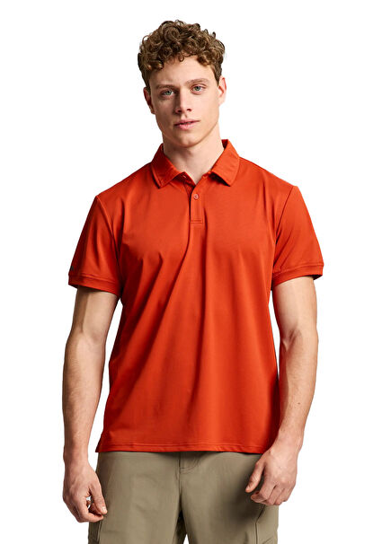 Tech Pique Kırmızı Polo Yaka Kısa Kollu Erkek T-Shirt