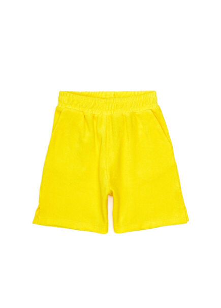 Yellow Terry Textured Boys Shorts