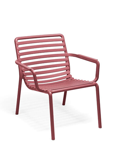 Doga Relax Marsala Polypropylene Stackable Chair with Arms