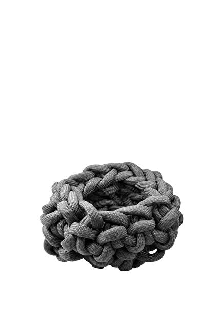 Treccia Gri Örgü Dokulu Sepet