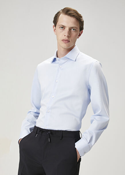 Slim Fit Light Blue Non-Iron Shirt