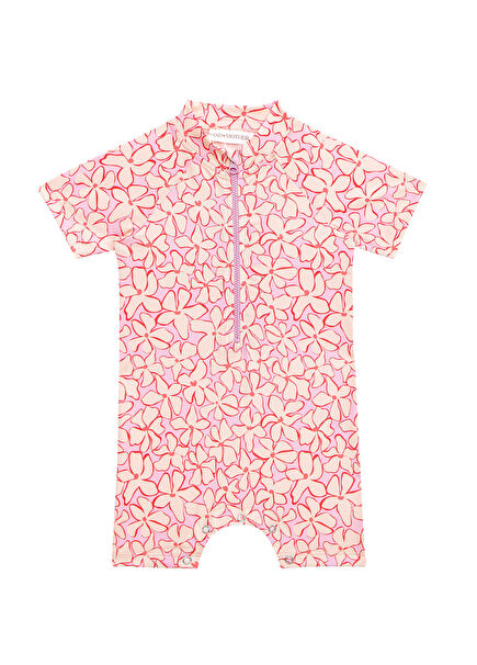 Lilac Blossom UV Protection Baby Girl Swimsuit with Snap Fasteners