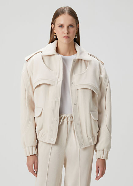 Cream Cut Out Jacket