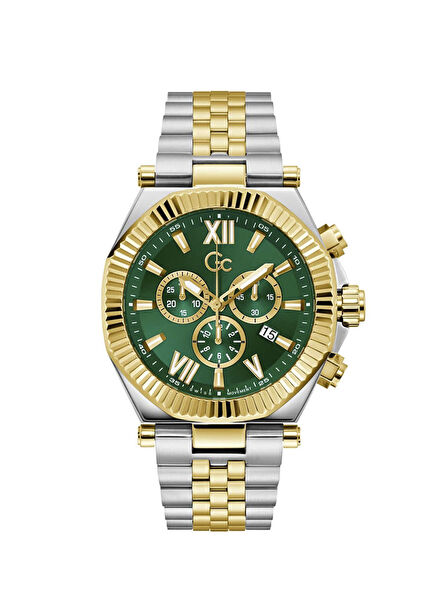 GCZ66003G9 Gold Color Metallic Grey Steel Men's Wristwatch