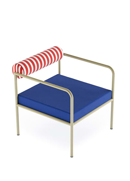 Zazi Multi-Colored Cotton Upholstered Armchair