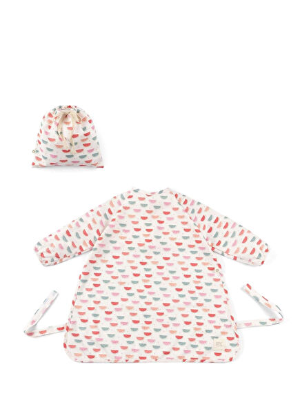 Watermelon Patterned Liquid-Proof Unisex Baby Activity/BLW Bib & Pouch