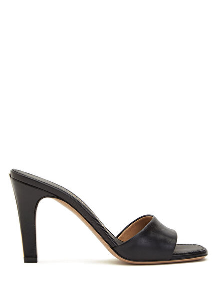Black Women's Leather Slippers