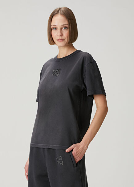 Antrasit Hotfix Logolu T-shirt