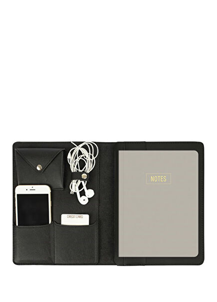 Siyah Vegan Organizer Mini Tablet Kılıfı