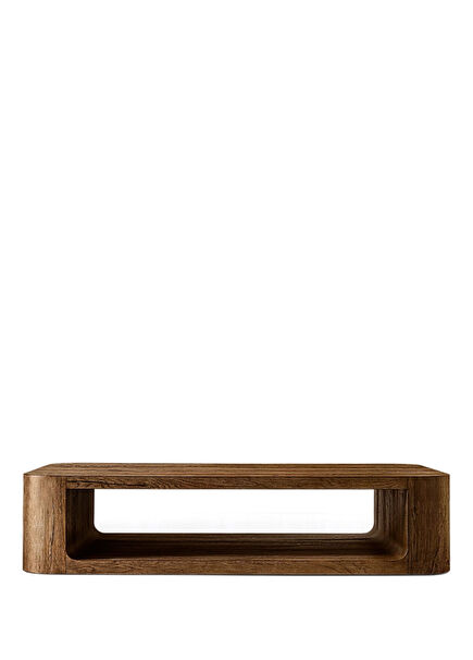 Brown Oak Wood Coffee Table