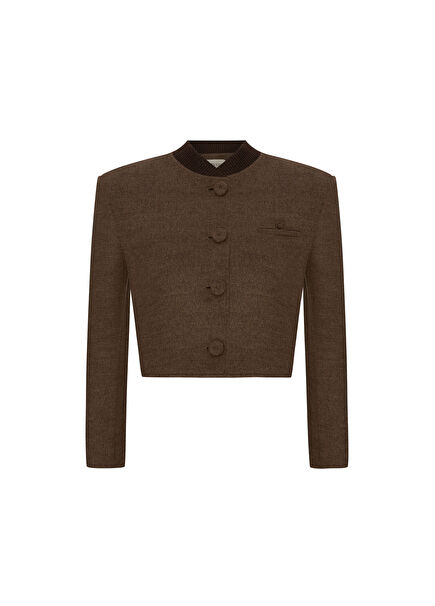 Soho Kahverengi Kadın Kısa Bomber Ceket