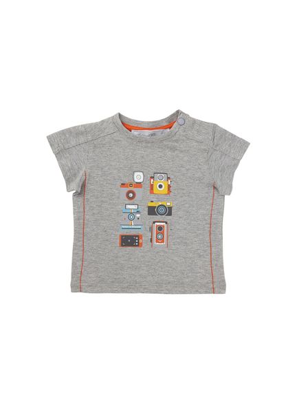 Yuvarlak Yaka Gri Erkek Bebek T-Shirt